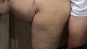 quickie with hot milf mother-in-law in kitchen ends with creampie