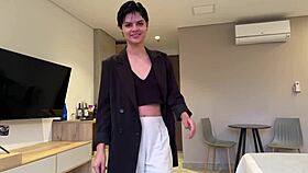 petite short hair teen 18+ secretary bangs boss in pov