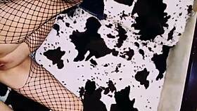 Wife Teases In Fishnets For Anal