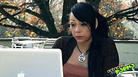 lara and the car salesman in a mini adventure.