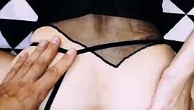 Wife Teases In Fishnets For Anal