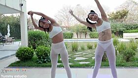 eva and elisa do intense anal with husky's big cock