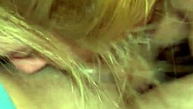 blonde tempts with sloppy deepthroat in public woods