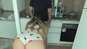 My stepsister’s huge ass tormenting me in the kitchen
