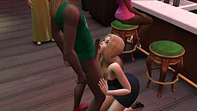 Hot teen sucking cocks at the bar in sims 4 😏