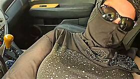 Fat bbw gives outdoor blowjob and gets creampie cumshot from black cock.