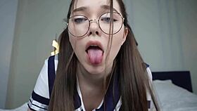 Man, this student craves getting drilled in her school uniform!