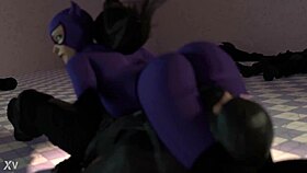 Black cat traps rusk joel in a tight headscissor hold