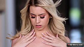 Hot blonde teen Jill Kassidy in pink lingerie gets her shaved pussy licked by Zac Wild