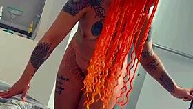 Behind the scenes, summer rob gets naked and teases with her big ass and monster cock foreplay