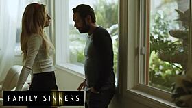 family sinners - blonde stepsister moans as stepbrother fingers shaved pussy