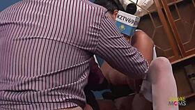 office tension builds, milfs strip naked for group sex and cumshots