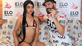 effy walks through the spicy room in colombia for a cute casting