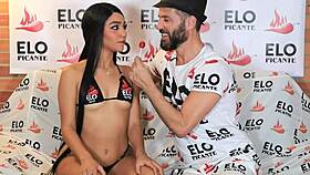 effy walks through the spicy room in colombia for a cute casting