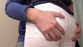 Japanese beauty Runa Hinata drilled from behind for a hot creampie