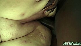 guy with big black cock drills deep into desiree devine's curvy chubby pussy and big ass