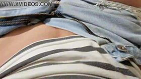 Blonde Cheerleader's Shaved Pussy Fingered Outdoors After Game, Feeling So Intense