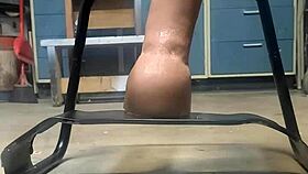 big hankeys dildo bounces on sex chair