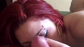 Redhead Amateur Gives Intense Blowjob and Handjob!