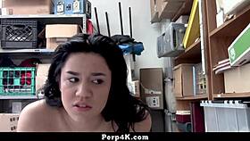 undercover lp officer suspects a trick in the office. perp4k bends over for inspection.