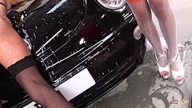 Can you handle these lesbians' quivering pussies outdoors?