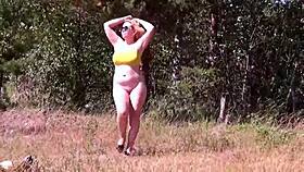 mommy with big ass enjoys outdoor coast time.