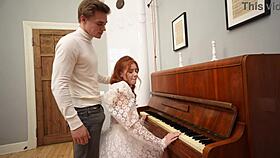 My piano teacher fucks me quick in moaning teen sex 😏