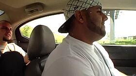 Horny brunette sucks cock in car then gets dick in tight teen 18+ pussy