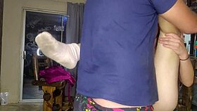 hot 19-year-old stepdaughter got her first throat pie after a tight pussy pounding