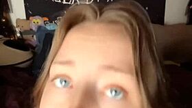 young woman enjoys toy sucking and intimate play