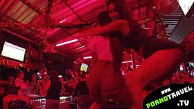Asian Bar Girl Shakes Ass in Sneakers!