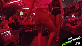 Asian Bar Girl Shakes Ass in Sneakers!