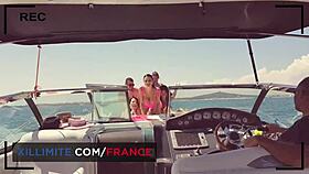 Intense yacht sex with curvy german cougar riding hard