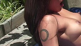 asian girl getting her ass fucked outdoors with deepthroat