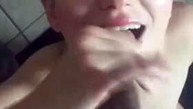 lena starr gets cum shot in her eye after blowjob