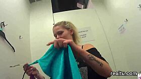 Adorable Czech girl, what are you doing undressing in the supermarket? she teases before POV ride.