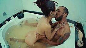 Hot fuck in the motel bathtub, wet and teasing