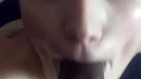 lena starr gets cum shot in her eye after blowjob