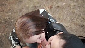 Two stunning girls share impressive oral skills