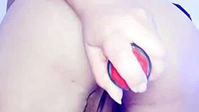 Latina stepmom with giant cameltoe seduces stepson by masturbating her pussy and ass, loving double penetration