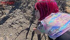 Petite 18+ whore gets culeada bent over in public outdoor cumshot!