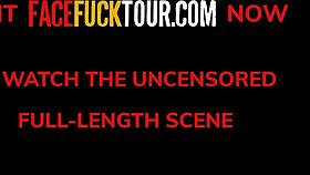 Slutty Redhead Babe's Rough Throat Fuck