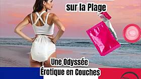 Diaper lover explores sensual trance on French beach