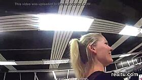 Adorable Czech girl, what are you doing undressing in the supermarket? she teases before POV ride.