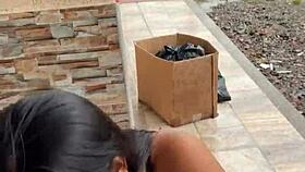 colombian puta sucks cock on street, caught by neighbor?
