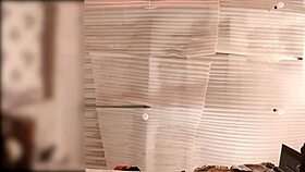 Wow, no panties on curvy maid bending over while spied on live