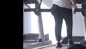 I admire the big booty girl on the treadmill at the gym.