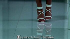 The beautiful curly-haired woman is bending over for a big cock in stunning HD