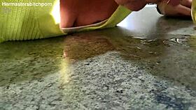 kiwi milf sub slurps up the wine after her master spills it everywhere