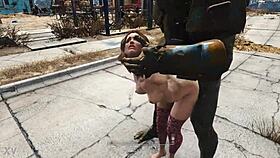 Mutant Pounds Girl in Stockings Doggystyle Bent Over!